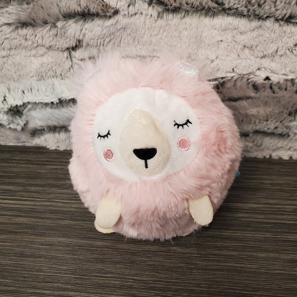 Manhattan Toy Company Squeezemeez Growly Bear Stuffed Pink Round Plush 2019